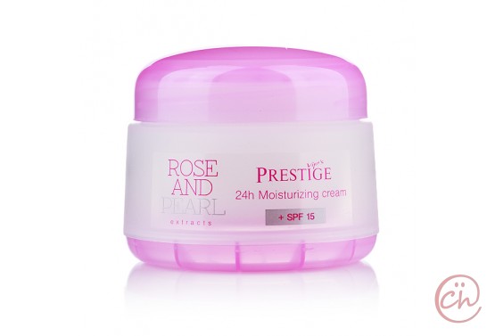 Овлажняващ крем за лице с българска роза и SPF 15 Rose & Pearl - Rosa Impex